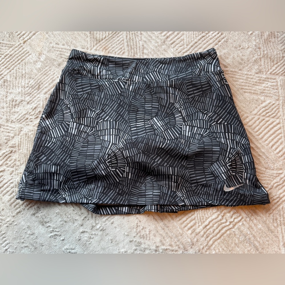 Nike Golf Dri-FIT Printed Pleated Skort Grey Black Abstract Size S